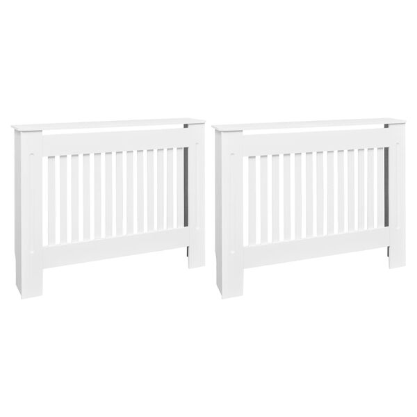 vidaXL Radiator Covers 2 pcs White MDF 112 cm