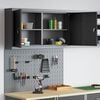 vidaXL Tool Cabinet and Pegboard Set 3 pcs Black 100 x 20 x 115 cm