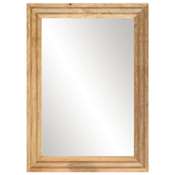 vidaXL Bathroom Mirror 50x70 cm Solid Wood Rough Mango and Glass