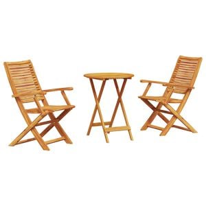vidaXL Folding Bistro Set 3 pcs Brown Solid Acacia Wood
