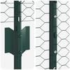 vidaXL Fence with Post Green 1.5 x 10 m Steel and PVC