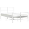 vidaXL Metal Bed Frame without Mattress with Footboard&nbsp;White 120x190cm