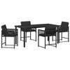 vidaXL Garden Dining Set 5 pcs Black Poly Rattan