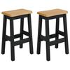 vidaXL High Bar Stool EKAI 2 pcs Black 40 x 29 x 63 cm Solid Pine Wood