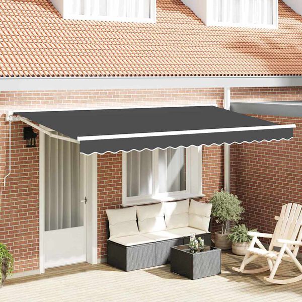 vidaXL Awning Replacement Fabric Anthracite 380 x 195 cm Polyester