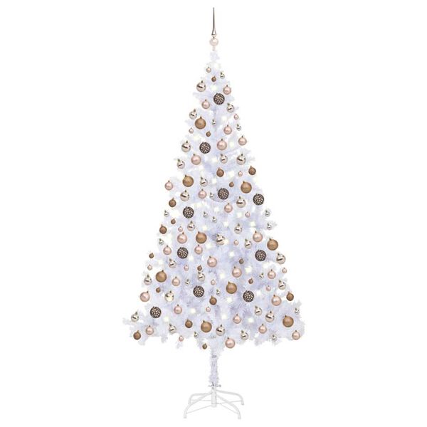 vidaXL Artificial Pre-lit Christmas Tree with Ball Set 210cm 910 Branches