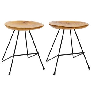 vidaXL Stools 2 pcs Solid Teak Wood