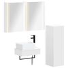 vidaXL Bathroom Furniture Set 4 pcs White Engineered Wood and Glass