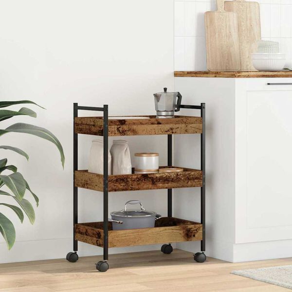 vidaXL Kitchen Trolley Old wood 50 x 30 x 70 cm Engineered Wood
