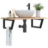 vidaXL Basin Shelf Wall Mounted Steel and Solid Wood Acacia