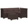 vidaXL 4-Seater Garden Sofa Rattan Look PP Brown