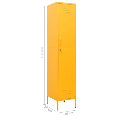 vidaXL Locker Cabinet Mustard Yellow 35x46x180 cm Steel