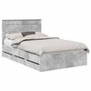 vidaXL Bed Frame with Drawer Concrete Grey 135 x 190 cm Engineer Wood
