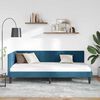 vidaXL Corner Bed Frame with Headboard Blue 90 cm x 190 cm Velvet
