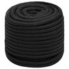 vidaXL Boat Rope Full Black 18 mm 25 m Polypropylene