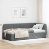 vidaXL Corner Bed Frame with Headboard Dark Grey 100 x 200 cm Fabric