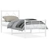 vidaXL Metal Bed Frame without Mattress with Footboard White 80x200cm