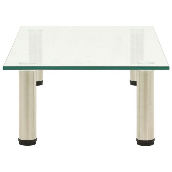 vidaXL TV Stand Transparent 60x35x17 cm Tempered Glass