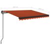 vidaXL Manual Retractable Awning with Posts 3.5x2.5 m Orange and Brown