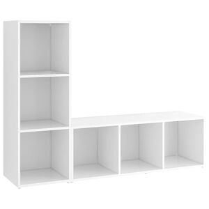 vidaXL TV Cabinets 2 pcs White 107x35x37 cm Engineered Wood