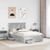 vidaXL Bed Frame Concrete Grey 120 x 190 cm Engineered Wood