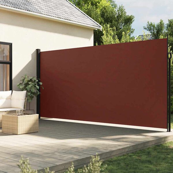 vidaXL Retractable Side Awning Brown 220x500 cm