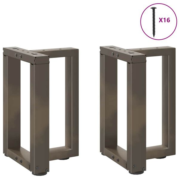 vidaXL Coffee Table Legs T-Shaped&nbsp;2 pcs Black 28x25x(42-43) cm Steel