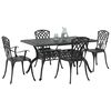 vidaXL Garden Dining Set 5 pcs Black Aluminium