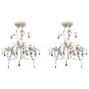 vidaXL Chandelier | Set of 2 | Antique white | Metal frame | Medium