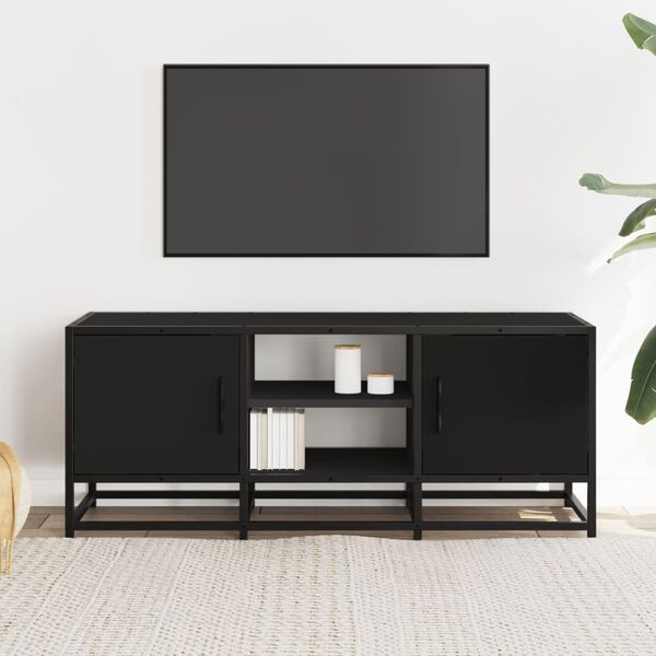 vidaXL TV Cabinet Black 100x35x41 cm Engineered Wood and Metal