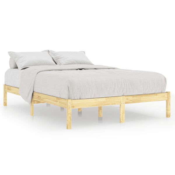vidaXL Bed Frame without Mattress Solid Wood 140x190 cm