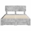 vidaXL Bed Frame Concrete Grey 140 x 200 cm Engineered Wood