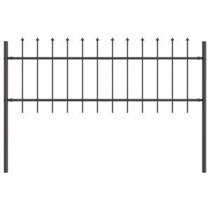 vidaXL Garden Fence 2 pcs Grey 3.4 x 0.6 m Powder-coated Steel