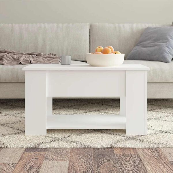 vidaXL Coffee Table White 79x49x41 cm Engineered Wood