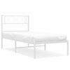vidaXL Metal Bed Frame without Mattress with Headboard White 90x190cm
