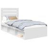 vidaXL Bed Frame with Headboard White 100 x 200 cm Solid Pine Wood