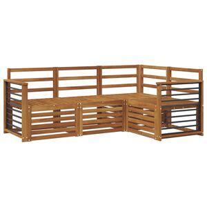 vidaXL Outdoor Sofa Set 4 pcs 4-Seaters Natural Solid Acacia Wood
