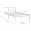 vidaXL Bed Frame without Mattress White Solid Wood Small Single