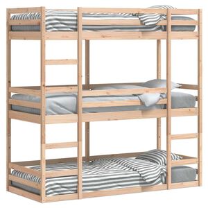 vidaXL Triple Bunk Bed without Mattress 90x200 cm Solid Wood Pine