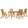vidaXL Garden Dining Set 5 pcs Brown Solid Acacia Wood