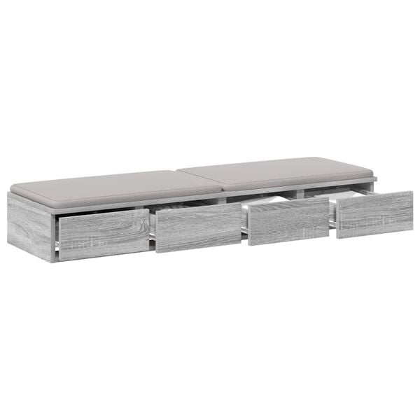 vidaXL Bed Drawers Grey Sonoma 120 x 36.5 x 16.5 cm Engineered Wood