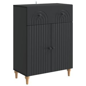 vidaXL Sideboard with Drawer Black 66 x 34.5 x 90 cm Engineered Wood