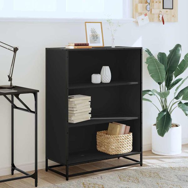 vidaXL Book Cabinet Black 80.5x35x107.5 cm Engineered Wood