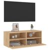 vidaXL TV Wall Cabinet Sonoma Oak 80x30x30 cm Engineered Wood