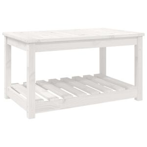vidaXL Garden Table White 82.5x50.5x45 cm Solid Wood Pine
