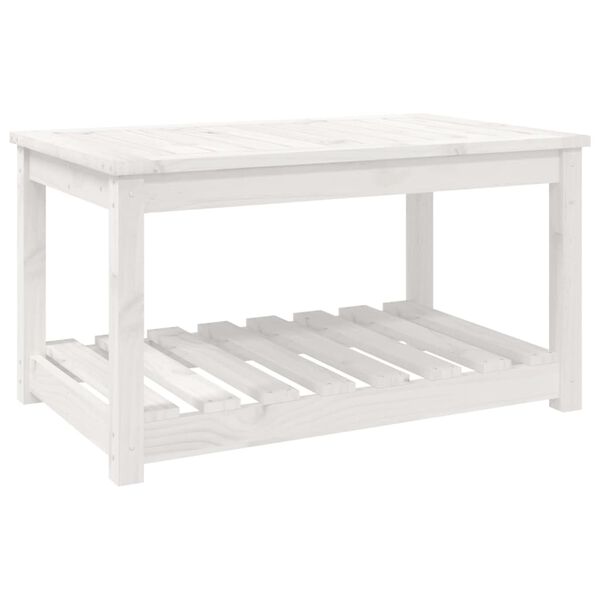 vidaXL Garden Table White 82.5x50.5x45 cm Solid Wood Pine