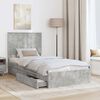 vidaXL Storage Bed Concrete Grey 90 x 200 cm Engineered Wood