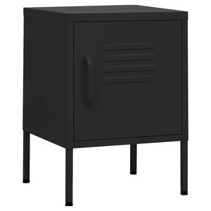 vidaXL Nightstand Black 35x35x51 cm Steel