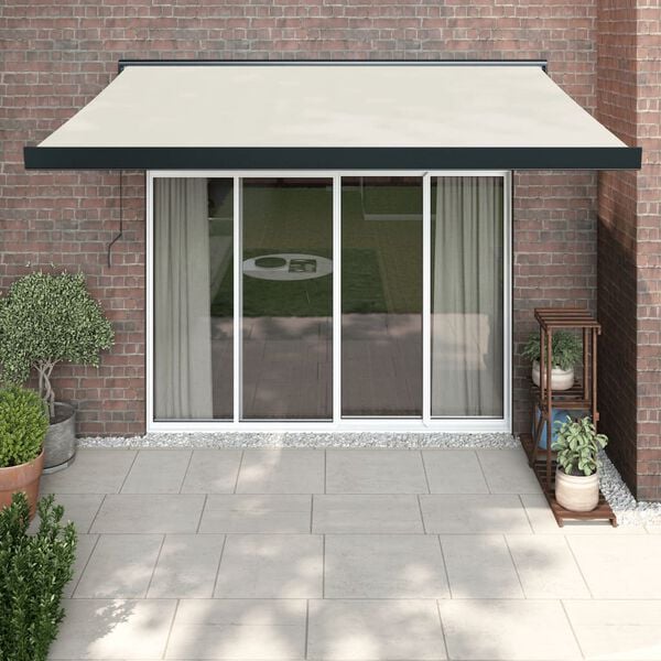 vidaXL Retractable Awning Cream 3x2.5 m Fabric and Aluminium