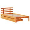 vidaXL Bed Frame with Drawers without Mattress Wax Brown 75x190 cm Small Single